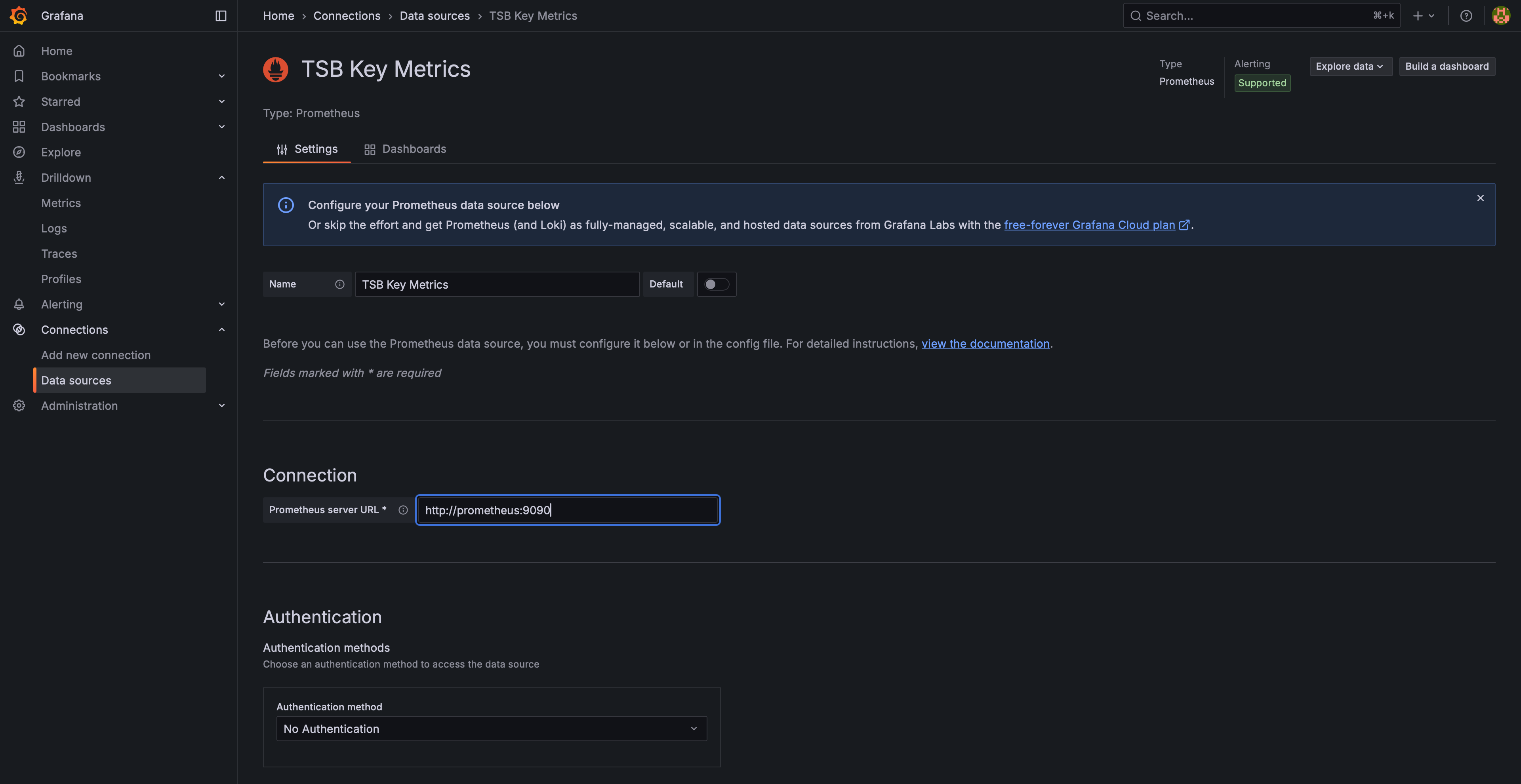 Create the Datasource