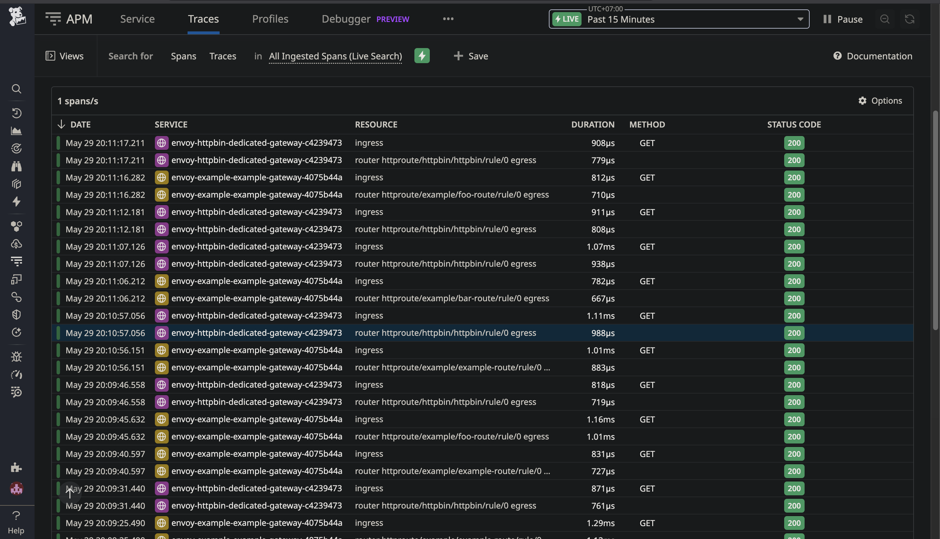 An image showing TEG traces integration with Datadog.